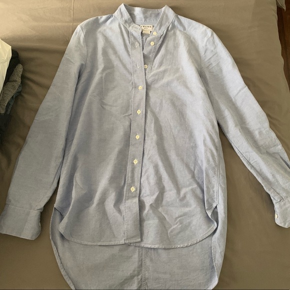 Frame Denim Tops - Frame high low button shirt blue size med Frame Denim Tops - Frame high low button shirt blue size med